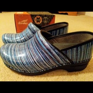 Dansko Pro XP Patent Blue Stripped Worn Twice